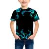 Boy's Fashion 3D Printed T-Shirt - Short Sleeve Crew Neck Casual Streetwear Bike Design for Young People