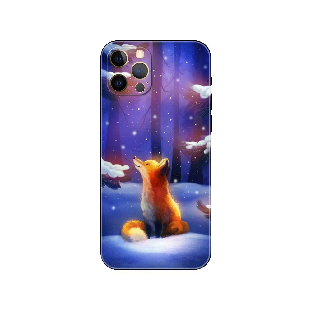 Niedliche Cartoon-Tier Fuchs Handyhülle für iPhone 5 5s 2020se 6 6s 7 8 plus x 10 XR XS 11 12 13 mini pro MAX schwarze TPU-Rückseite