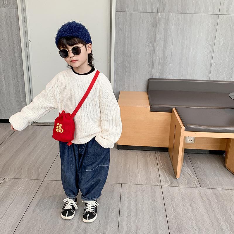 Adorable Embroidered Corduroy Kids Crossbody Bag 2024 Year Of The Dragon Gift