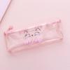 Süße Kawaii rosa Katze Federmäppchen Briefpapier Geschenk große Bleistifttasche transparente Stifttasche Schulbedarf Werkzeuge