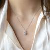 Temperament Sweet Lady's Necklace with Light Blue Square Cubic Zirconia Newly Designed Fashion Wedding Jewelry for Women