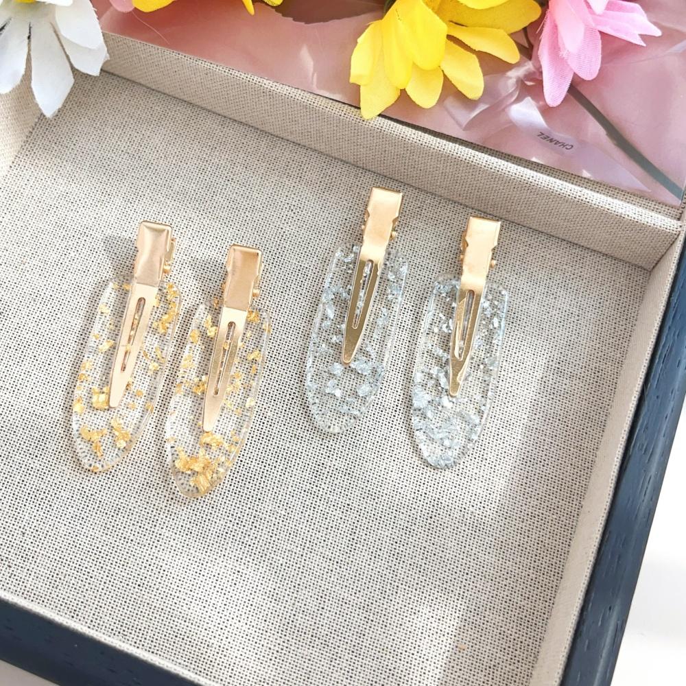 2pcs/set No Bend Hair Clips for Women Girls Acrylic Hair Styling No Crease Curl Small Pin Bang Seamless Barrettes Accessories