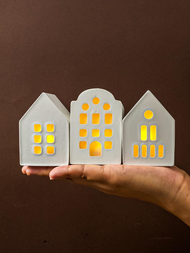 European Style Ambient Light House Silicone Mold Concrete Houses Crafts Casting Molds DIY Candle Holder Plaster Mould Home Decor