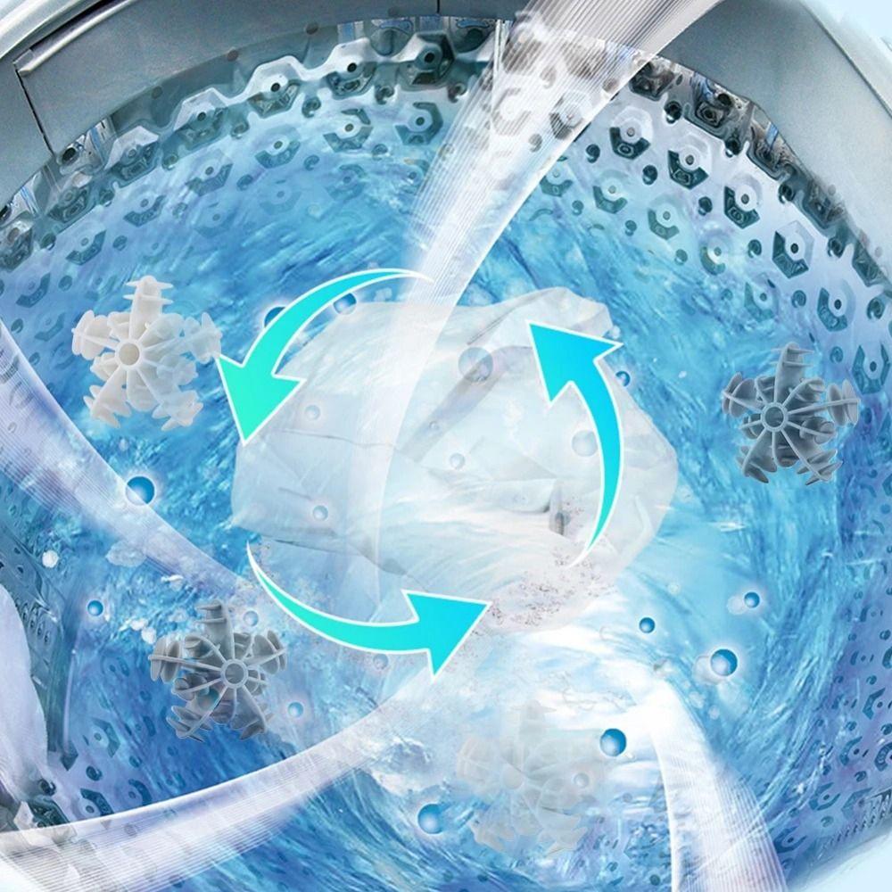 4Pcs White Snowflake Laundry Balls Silicone Clothes Cleaning Ball Hair Remover Ball Washing Tools