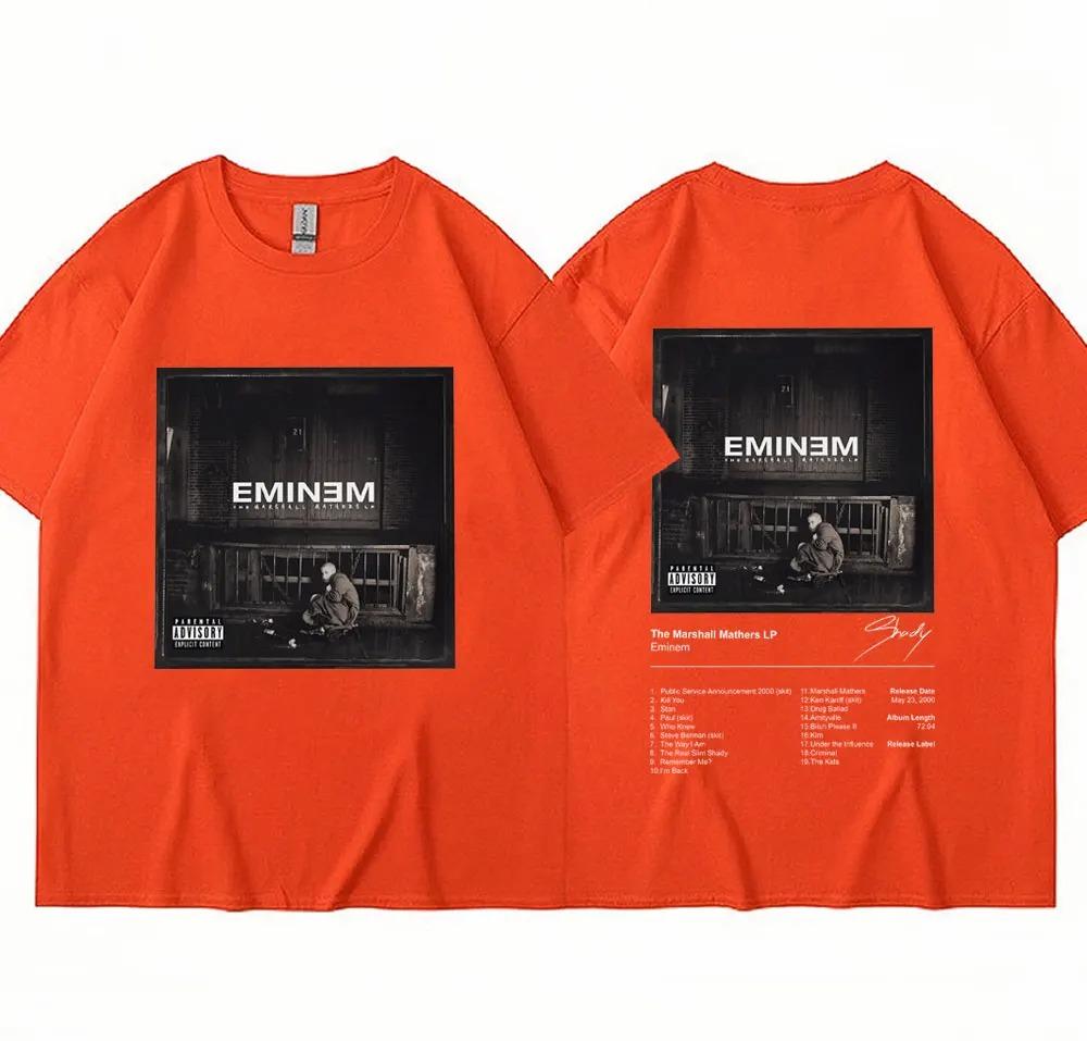Eminem Rapper T Shirt The Marshall Mathers LP Album Print Vintage T-shirt Casual Short Sleeve Men Women Loose Tees Streetwear
