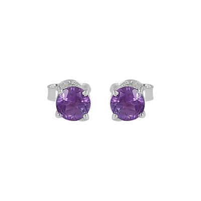 Amethyst Women Stud Earring 925 Sterling Silver Handmade Jewelry Gift For Her