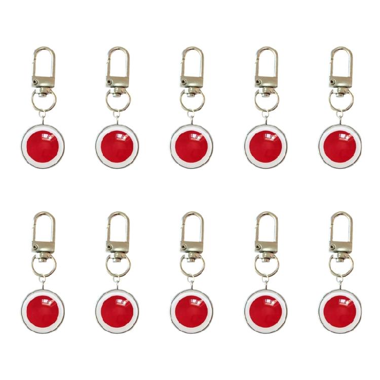 10PCS/Lot Trend Football Keychains Feature Bright Country Flags Rustproof Alloy And Glass Backpacks Decoration