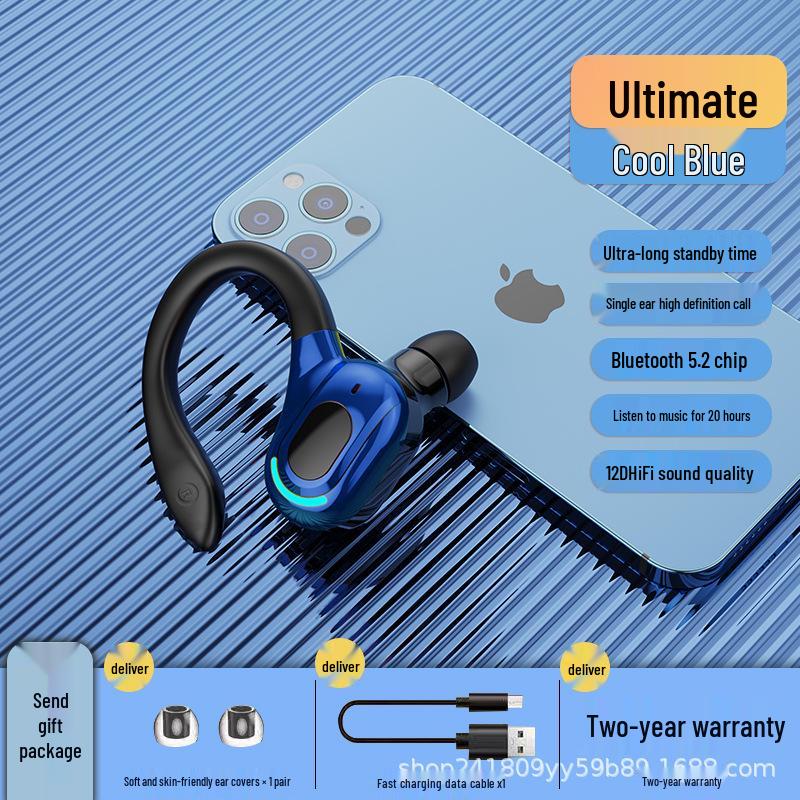 F8 Sports Ear-hook Wireless Bluetooth Headphones: Waterproof, Long Standby, Heavy Bass, Bluetooth 5.2