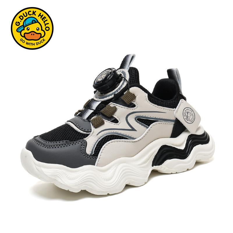 Little yellow duck children's sports shoes spring and autumn breathable mesh shoes boys non-slip lightweight running shoes girls dad shoes