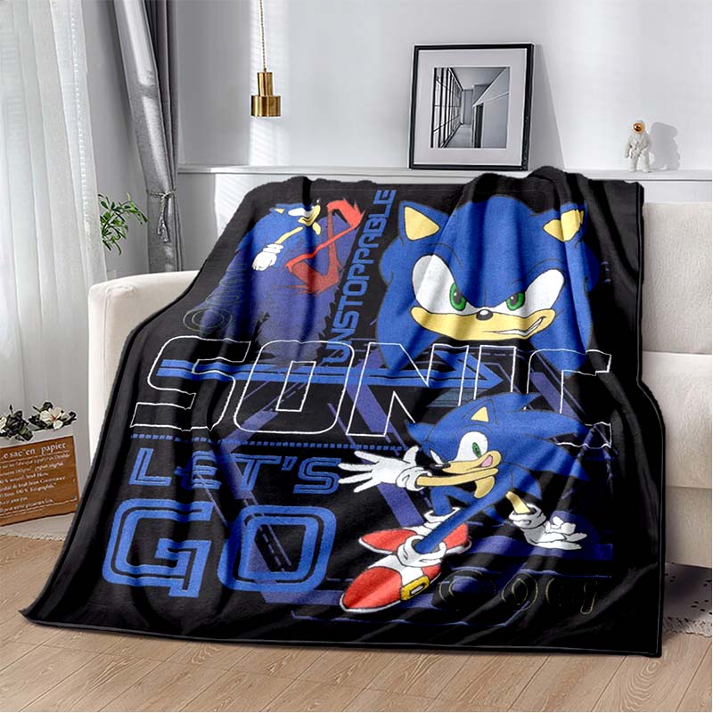2026 New S-Sonic H-Hedgehog Flannel Blanket for Winter Warmth, Soft Sofa Cover, Bedding, Draped Blanket, Boys and Girls Gifts
