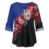 Women Casual Tops Shirt Ladies V Neck Floral Print Loose T-shirt Blouse Tee Top