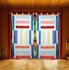 European Simple Bohemian Style Color Striped Lattice Sunshade Curtains 2 Panels Ethiopian Style Living Room Bedroom Window Decor