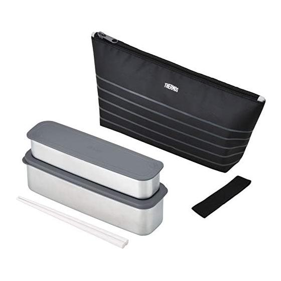 Термос Bento Box 2 Tier Slim Fresh Lunch Box 815 мл с черной окантовкой DSA-804W BKBD