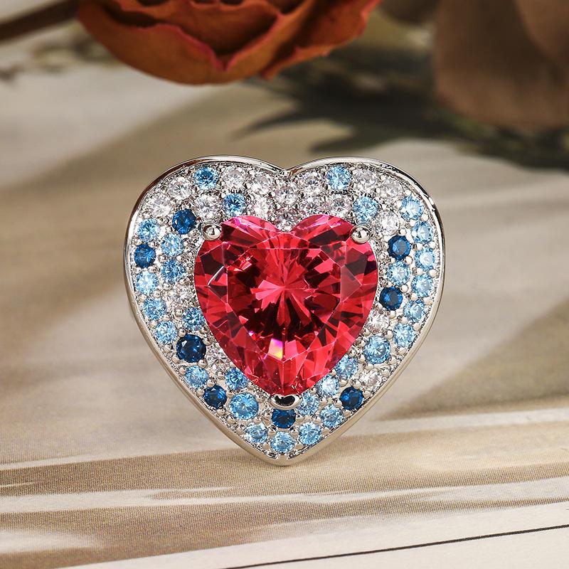 Schmuckset Ornamente Ozean Herz Ohrringe Halskette Ring Weiblich Liebe Premium Sinn