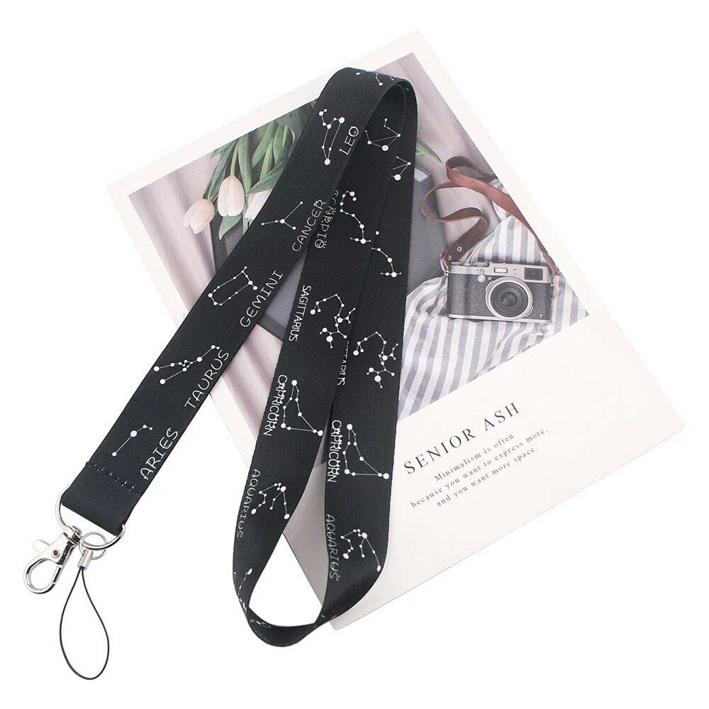 Lanyards Hang Rope Badge Holder Neck Straps Marble Lanyard 12 Constellation Horoscope Lanyards