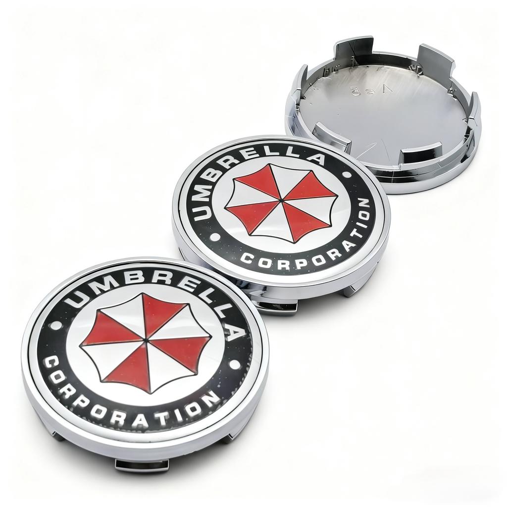 4pcs Umbrella Logo Emblem Badge Car Wheel Center Caps OD 65MM / ID 59MM Rim Hubcaps Cover Wheels Hub Cap Replace Car Accessories