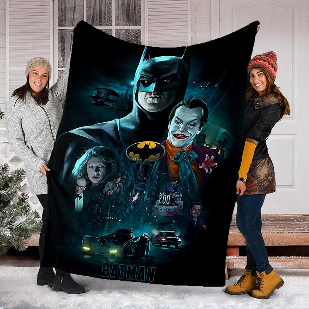 1pc Batman, Joker Outdoor Flannel Throw Blanket Soft, Lightweight & Warm for Sofa, Office