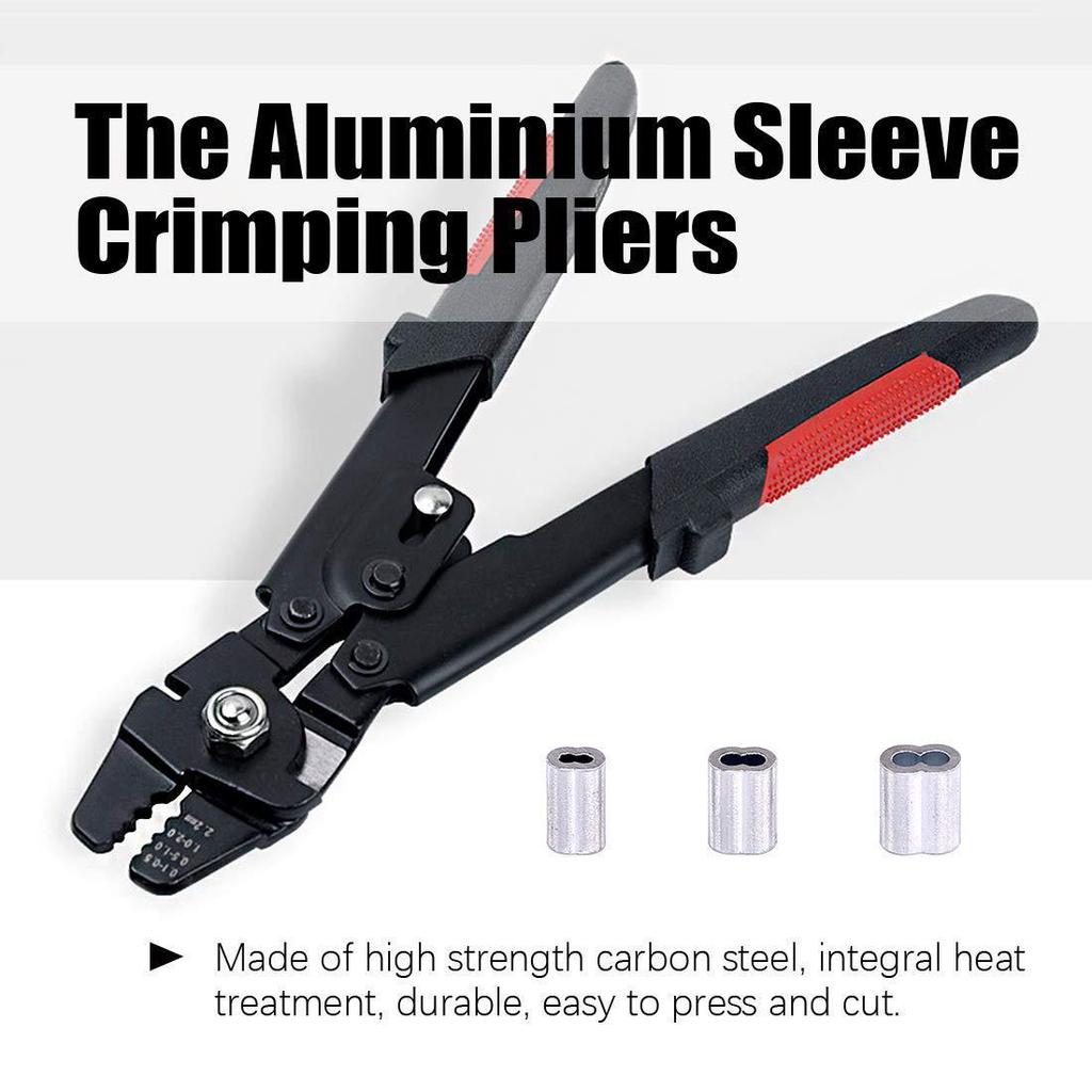 255 Stainless Steel Wire Rope & 8-Shaped Aluminum Sleeve Crimping Pliers - American-Style Portable Outdoor Fishing Tool