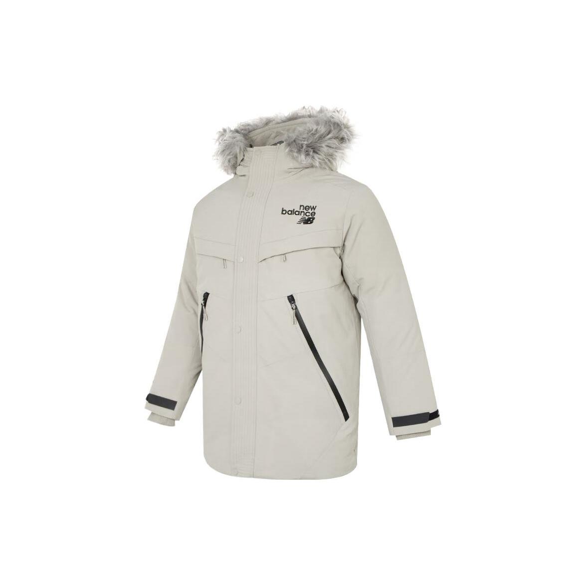 Пуховики New Balance Мужские Серые С капюшоном Умеренные Другие AMJ24373-PAA XXL