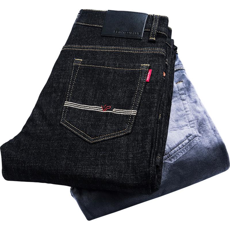 Winter fluwelen jeans rechte pijp verdikt warm casual los herfst- en winterbroek buitenkleding lange broek