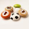 Sports Ball Magnetic Bottle Opener Wooden Beer Cap Remover with Refrigerator Magnet Football Basketball Design Unique Bar Decor Gift for Sports Fans