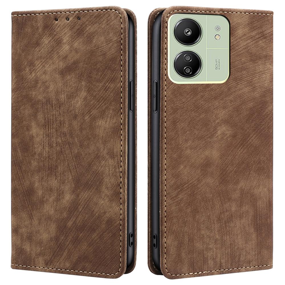 

Для Xiaomi Redmi 13C 4G/5G/13R 5G/Poco M6 5G/Poco C65 4G Чохол-книжка Шкіряний Гаманець з RFID-захистом Чохол для телефону Brown