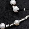 Lowool Schwarzes Faden-Silberperlen-Armband