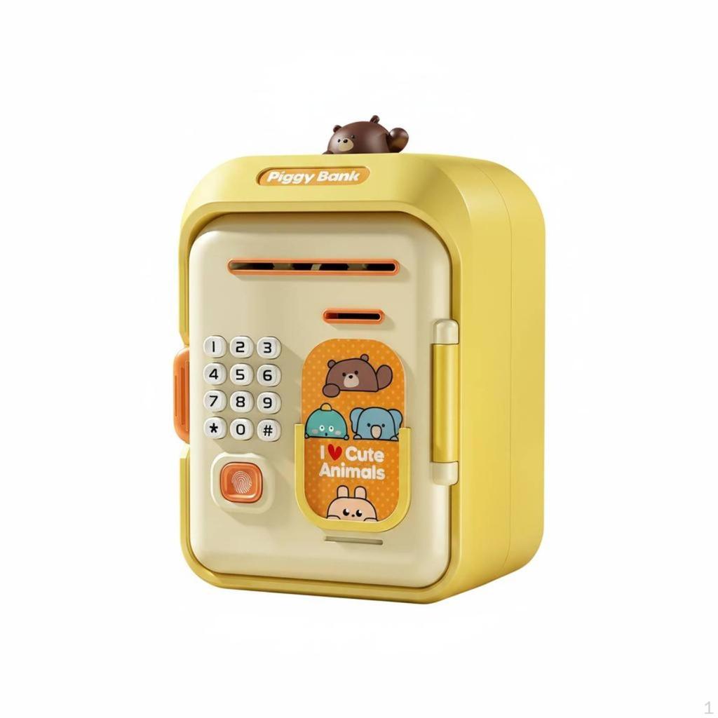 Electronic Piggy Bank Play Bills Biometric Animal Cards Rechargeable Rabbit