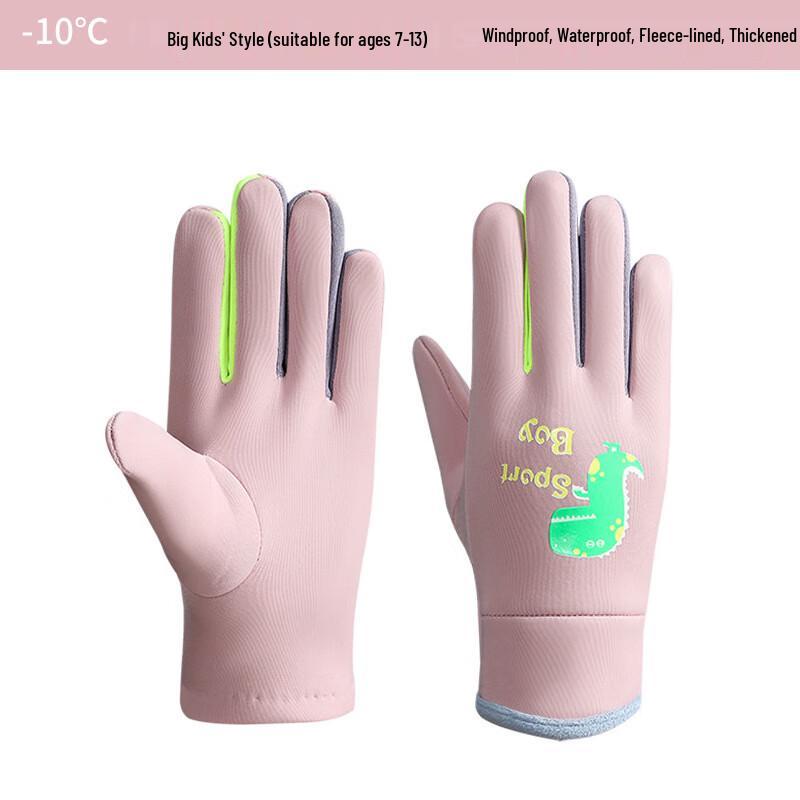Tingbai Kids Winter Cartoon Dinosaur Warm Gloves