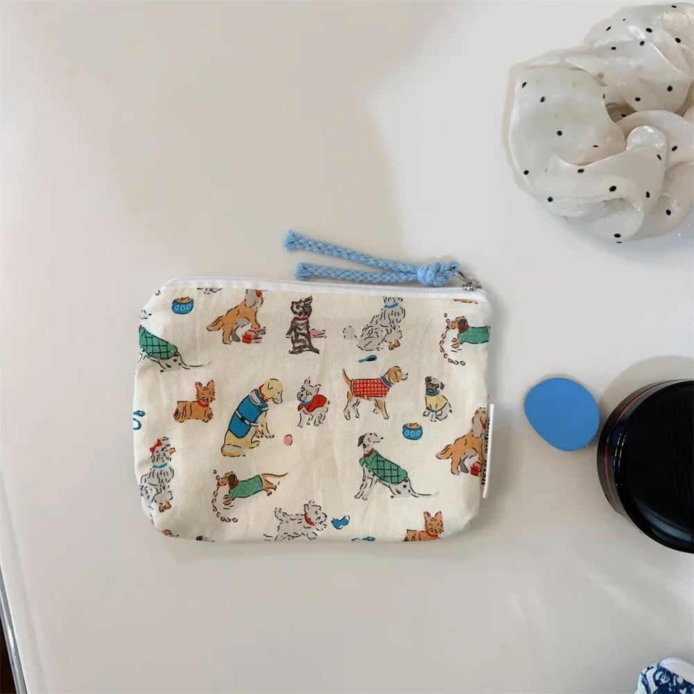Floral Mini Cotton Coin Purse Women Small Makeup Bag Cosmetic Organizer Lipstick Storage Case