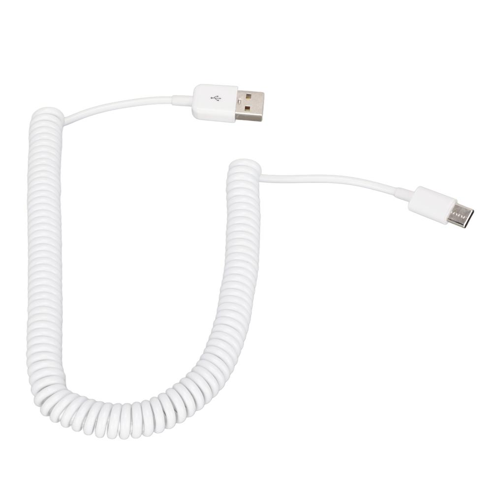Coiled Charger Cable Type C To USB 2.0 Male 480Mbps Fast Data Extension Cord for Cellphone 9.8ft