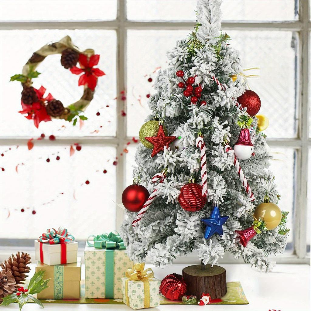 18 Zoll Künstlicher Weihnachtsbaum Kleiner Gefälschter Bereifter Tannenbaum für Zuhause Bauernhaus Tischplatte Kaminsims Fensterbank Weihnachtsdekorationen