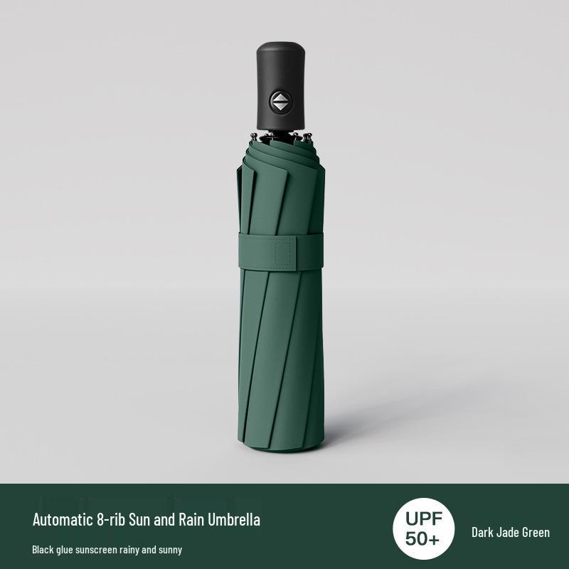 96-rib Automatic Windproof Umbrella with Wooden Handle, UV Protection, Sun & Rain Shield, for Men & Women - Enlarged, Thickened, Reinforced.