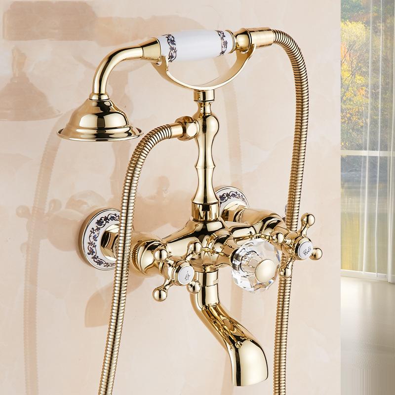 

Tuqiu Gold смеситель для ванны и душа, настенный хромированный смеситель для ванны, смеситель для ванны и душа с холодной и горячей водой