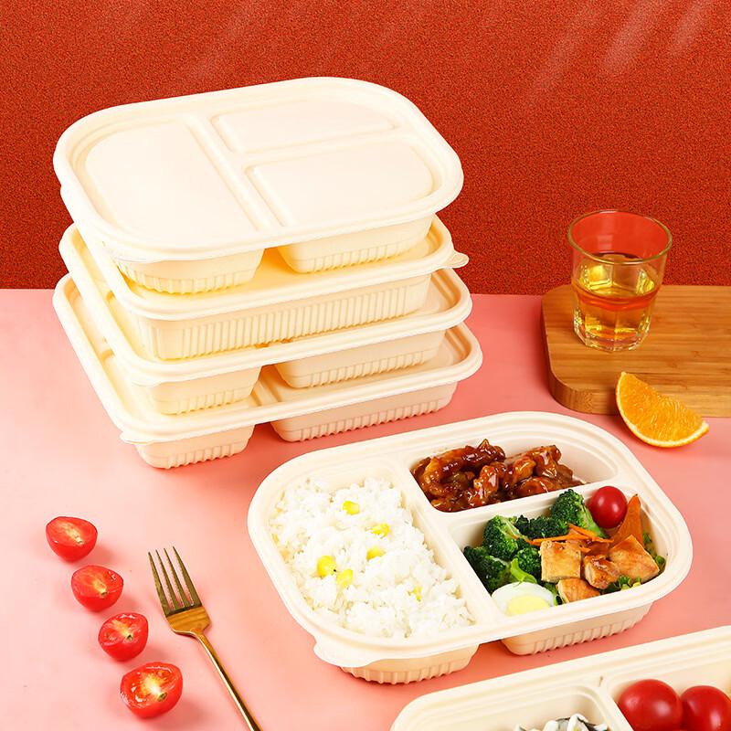 Handun TQ-850 Biodegradable 2-Compartment Rectangular Food Containers