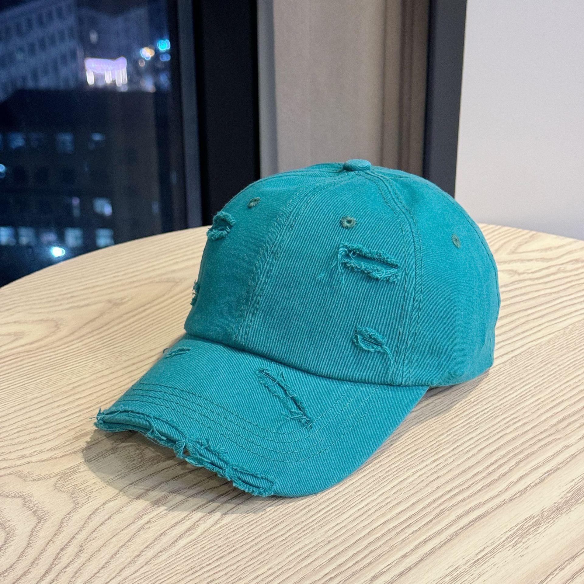 

New baseball cap for women and men, suitable for spring and autumn, with a large head circumference, wide brim, vintage distressed look, and small Adult54-60Adjustable зелений