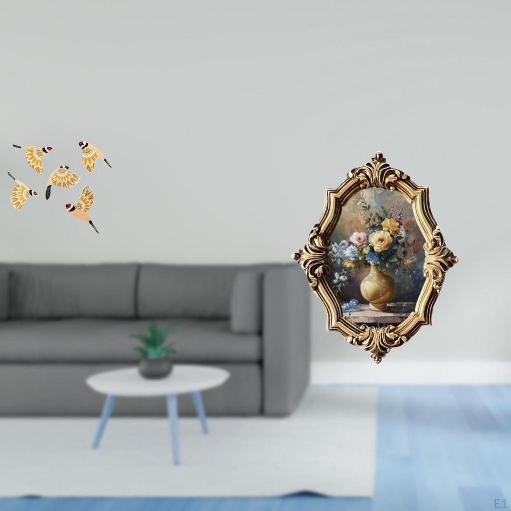 Wooden Bird Wall Art Hanging Ornament And Resin Picture Frame Vintage Design Decorative Collectible