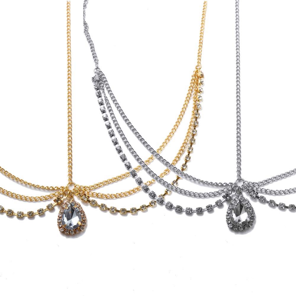 Headwear Head chain Eyebrow Pendant Bohemian Headdress Water Drop Hair Ornament Forehead Chain
