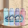 1PC Camouflage Baseball Glove Print 750ml Color Plastic Sports Water Bottle Leakproof Flip Straw Lid Suitable for Sports Office Home Use