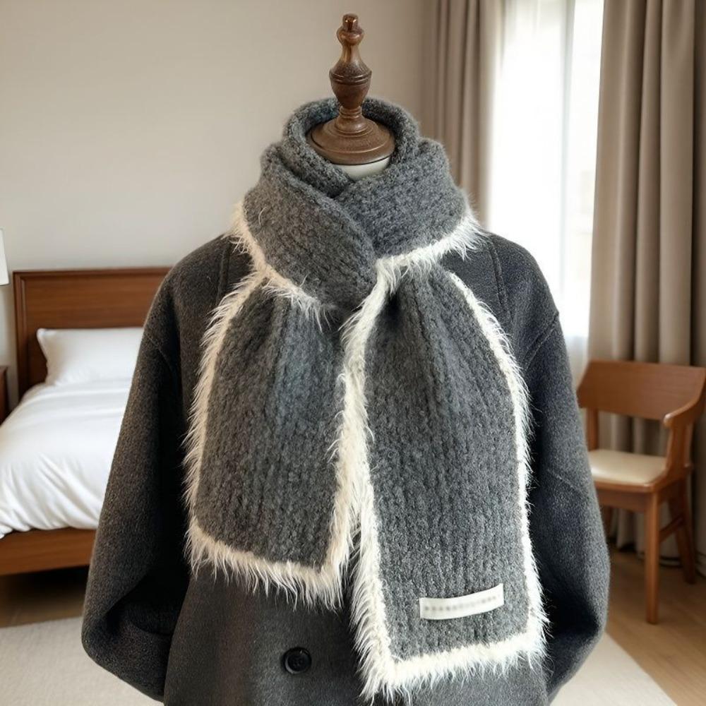 Thick Plush Long Scarf Soft Luxury Wraps Shawl Vintage Ladies Neck Warmer Scarves  Outdoor Warm