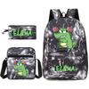 School Bag Three-Piece Game Merchandise Backpack Large Capacity Middle School Students Outdoor Campus