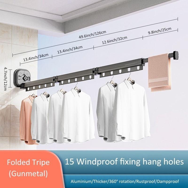 Retractable Clothes Drying Rack Household Foldable Clothes Hanger Rack Wall-mounted Invisible Clothes Drying Tool