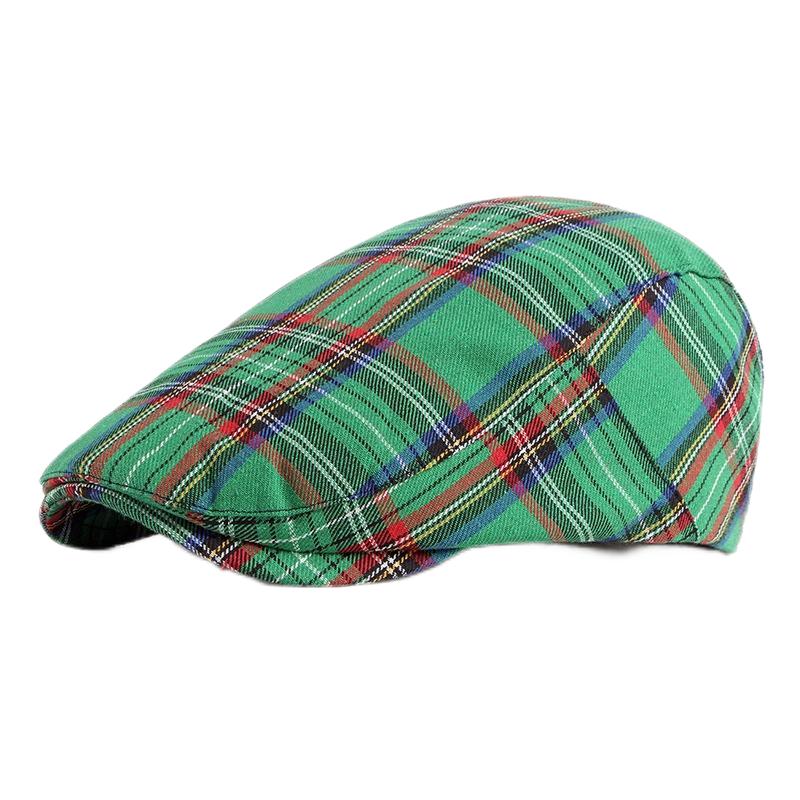 Frühling Sommer Dopamin Karomuster Baskenmütze Entenschnabel Vorwärtskappe Britischer Stil Schirmmütze Sommerhüte für Damen Herren Sonnenhüte Papa Hut Geschenk