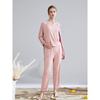 Seven-Yarn Pajamas Women's Sexy Spring and Autumn Long-Sleeved Outerwear Ice Silk Modal Clothes and Pants Suit Three-Piece Set Loose Cardigan