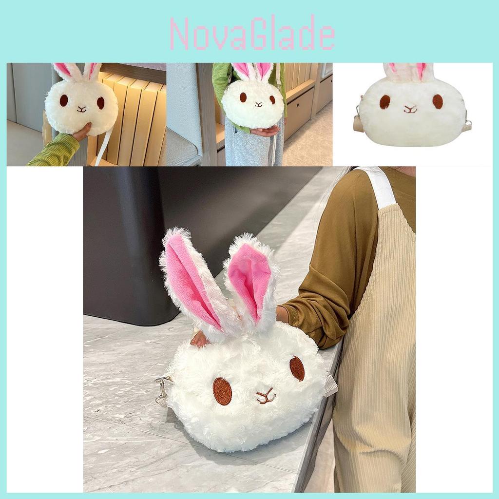 Plush Cartoon Bunny Shoulder Bag Adorable Kids Fashion Accessory For Girls