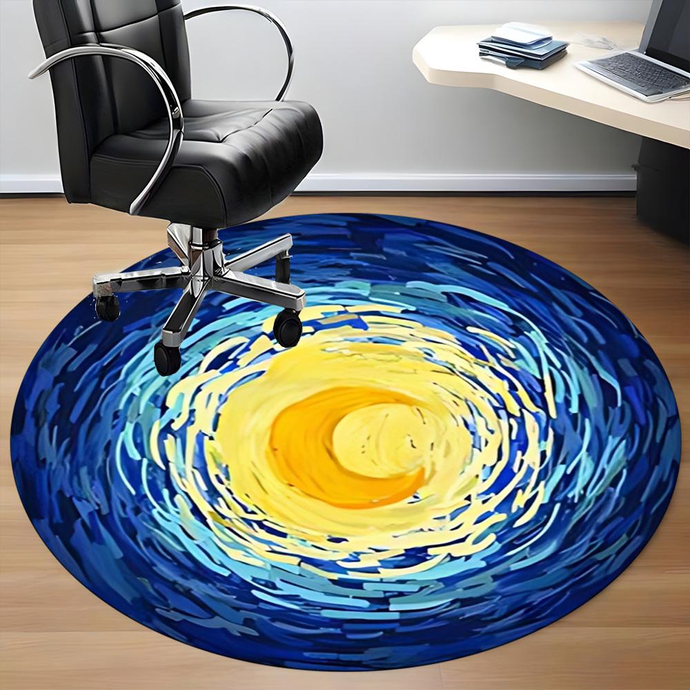 1 Stück Sternenhimmel Stuhlteppich für das Büro, Weich, Rutschfeste Polyestermatte, Büro, Wohnzimmer, Schlafzimmer, Langlebiges Polyester yy251207132