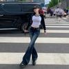 Women's Low Rise Flare Jeans Slim Fit Vintage Denim Pants Elegant Streetwear Bootcut Jeans For Autumn Daily Wear