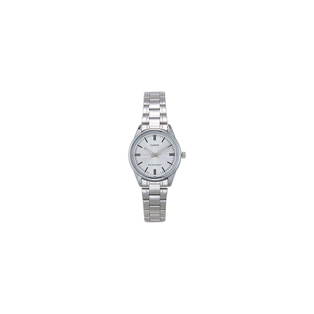 Casio LTP-V005D-7A Women s Stainless Steel Analog Watch Silver Dial 3-Hand Bracelet
