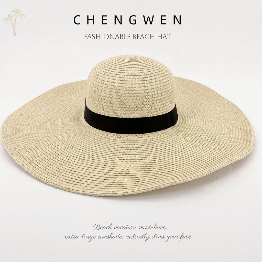 Damen Strohhut mit breiter Krempe - Sommerlicher Sonnenschutz, Strandurlaubs-Essential, Lässig & Vielseitig.