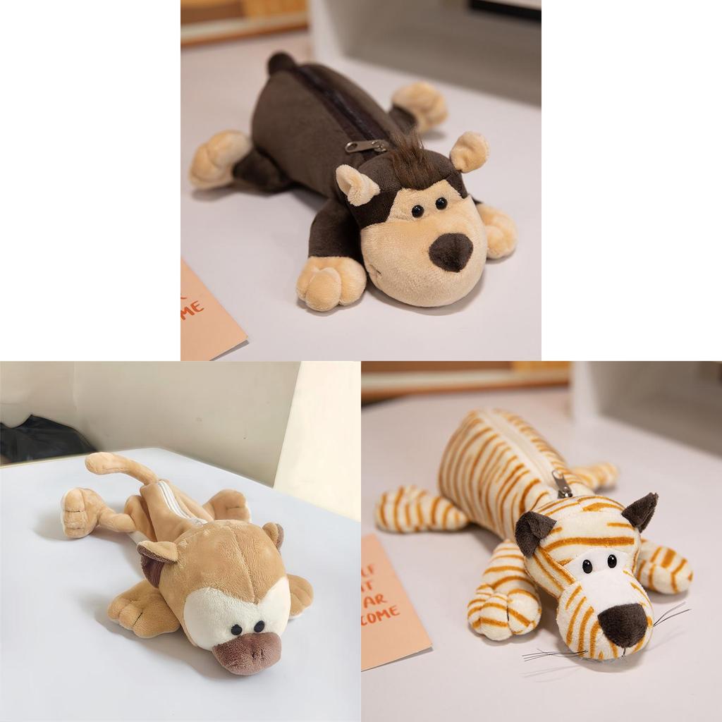 Plush Animal Pen Case With Large Capacity For Students And Office Supplies